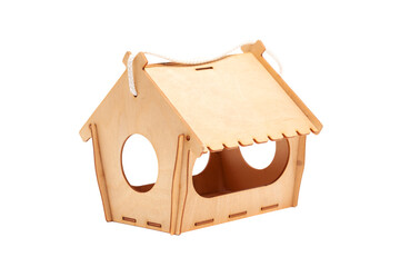 Birdhouses and bird feeder isolated on a white background. Save birds. Bird feeding