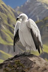 Fototapeta premium Vautour blanc, bec et ramures noirs