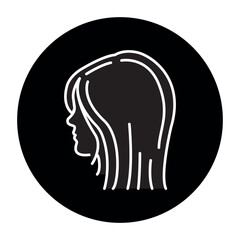 Womans hairstyle color line icon. Beauty industry. Hairdresser service.