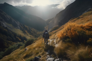 Fototapeta premium hiker in the mountains