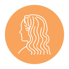 Woman hollywood wave color line icon. Beauty industry. Hairdresser service.