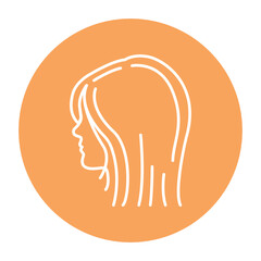 Womans hairstyle color line icon. Beauty industry. Hairdresser service.