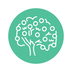 Apple tree color line icon. Pictogram for web page