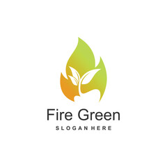 Fire green logo design idea with modern creative idea