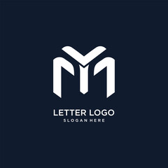 Letter M logo design idea with modern abstract style