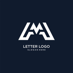 Letter M logo design idea with modern abstract style