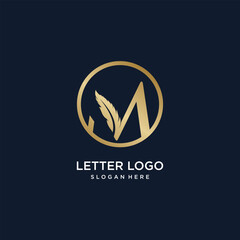 Letter M logo design idea with modern abstract style