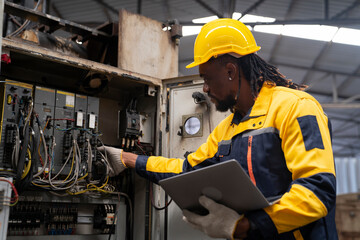 African man working at factory