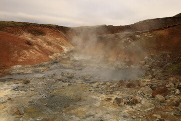 View on the Seltún Geothermal Area in the south of Iceland