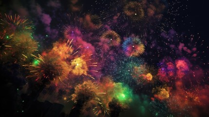 fireworks in the night sky