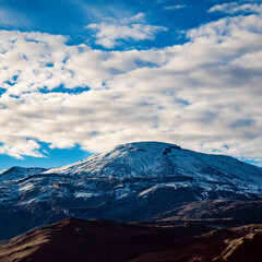Nevado del Ruiz. Typical Colombian snowy landscape.
snow covered mountain