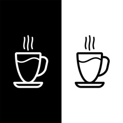 black and white coffee icon