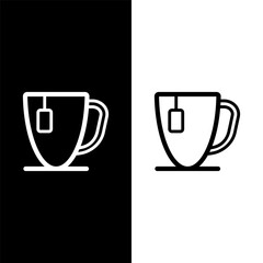 black and white cup of tea icon