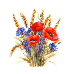 bouquet of poppies and wheat