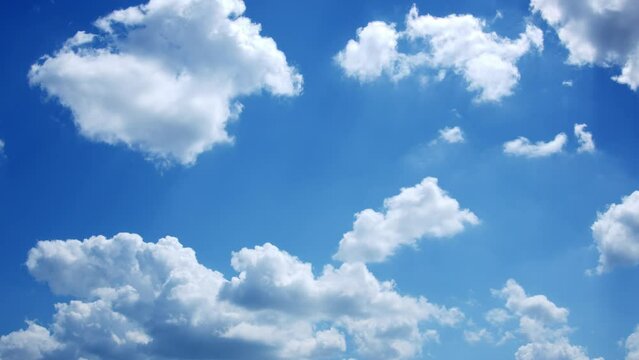Time laps of clouds on blue sky. The appearance of clouds in the sky.