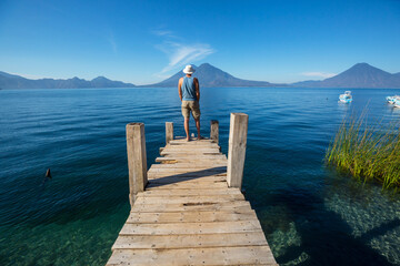Tourist on Atitlan lake