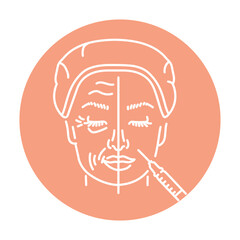 Plasmolifting therapy color line illustration. Hyaluronic injection.