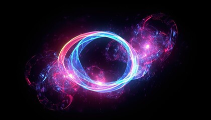 Obraz premium purple and blue light with circular motion, generative ai
