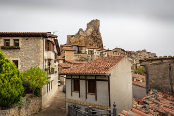 a view over Frías town, Las Merindades, province of Burgos, Castile and León, Spain