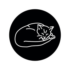 Sleeping cat color line icon. Pictogram for web page