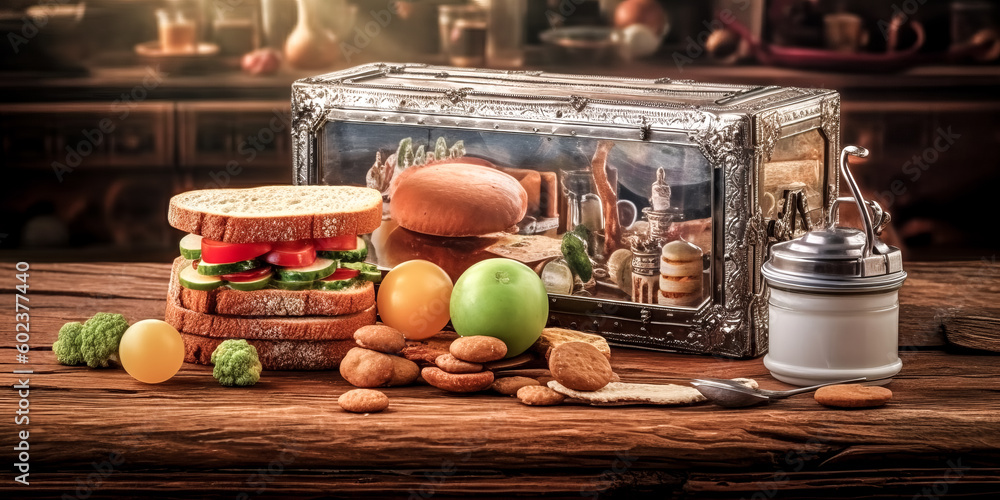 Poster images of breakfast containers were generated by a generative ai technology. - generative ai