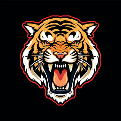 Tiger head.This is vector illustration ideal for a mascot, tattoo or T-shirt graphic.