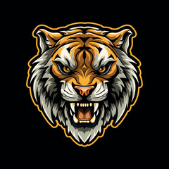 Angry tiger face. Vector illustration