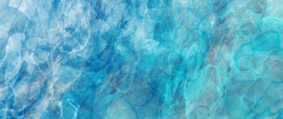 Obraz premium Blue watercolor vector art background for cards, flyer, poster, banner and cover design. Clouds, heaven, sky. Hand drawn illustration for your design. Watercolour texture. Grunge backdrop. Ice. Cold.