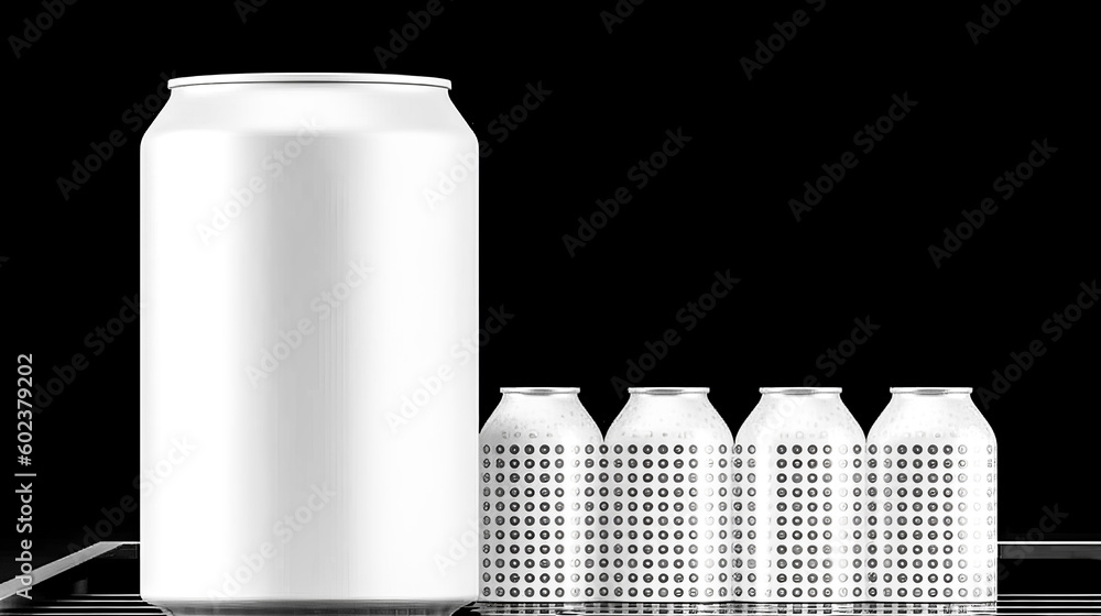 Aufkleber a blank white aluminum beer or soda can with a droplet was generated with generative ai - generative