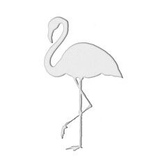flamingo in paper cut style 