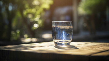 Glass of minaeral water. Generative AI