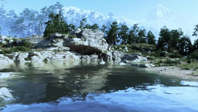 Lake in northern Canada in National Park