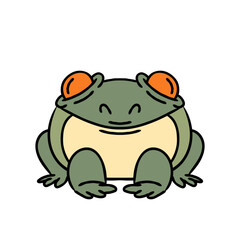 frog on white background. vector cartoon illustration.