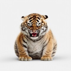 Fototapeta na wymiar A fat chubby cute Tiger
