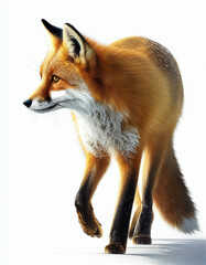 Obraz premium Fox isolated in white background, Generative Ai