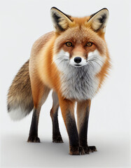 Fototapeta premium Fox isolated in white background, Generative Ai
