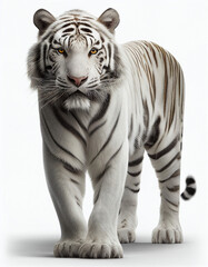 Obraz premium White Tiger in white background, Generative Ai
