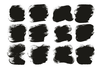 Round Sponge Thick Artist Brush Short Background High Detail Abstract Vector Background Set 