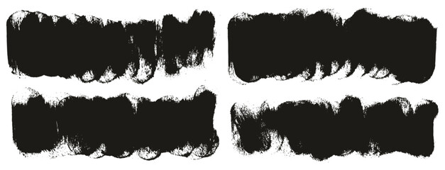 Round Sponge Thick Artist Brush Short Background High Detail Abstract Vector Background Set 