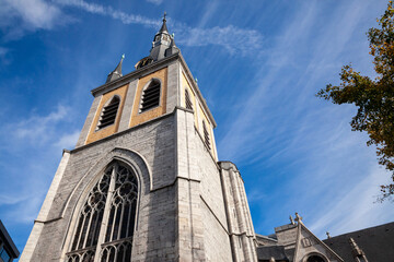 Panorama of the Liege Cathedral, the Cathedrale Saint Paul de Liege, in Belgium. it's the main roman catholic church and cathedral of the Belgian city of Liege