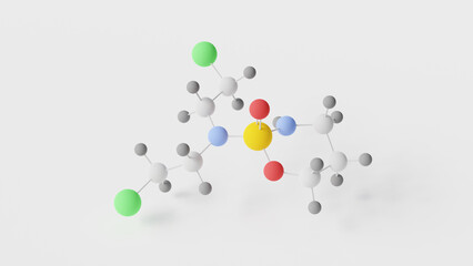 cyclophosphamide molecule 3d, molecular structure, ball and stick model, structural chemical formula cytophosphane