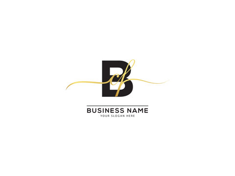 Calligraphy Bcf Luxury Logo, Creative Signature Bcf cbf Logo Letter Vector For Luxury Shop