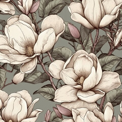 seamless magnolia petals design