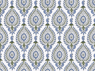 FRACTAL ART DESIGN ABSTRACT TILE BLOCK PRINT SEAMLESS PATTERN
