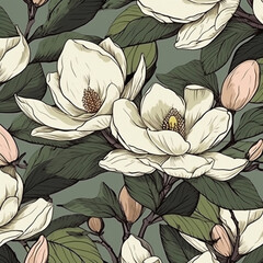 vintage magnolia ornament pattern
