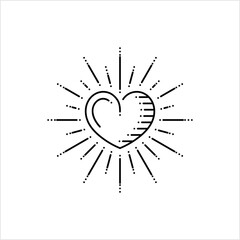 Heart Monoline Style Icon, Love Emotion Sign, Valentine Day