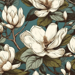 repeating pattern for magnolia garden