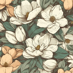 digital art of magnolia blossoms