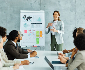 young business people meeting office teamwork group whiteboard presentation seminar woman...