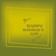 Square background on light green pastel texture with Happy Mother's day text for holiday graphic card.